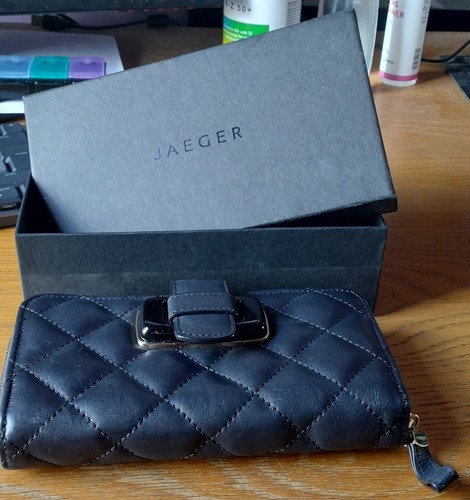 Jaeger black quilted leather