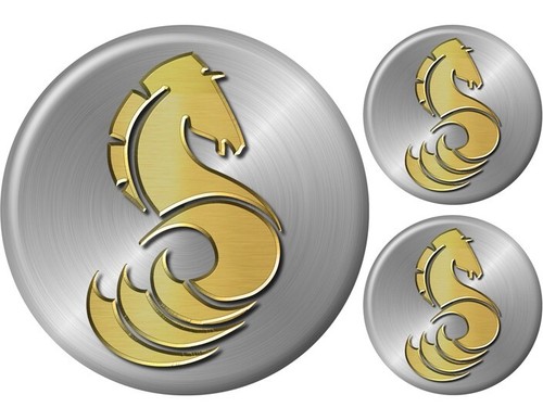 Beneteau horse round stickers - horse,
