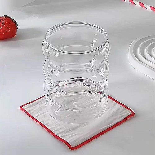Creative ribbed glass cup - creative,