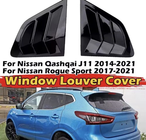 Gloss black rear window louver - black,
