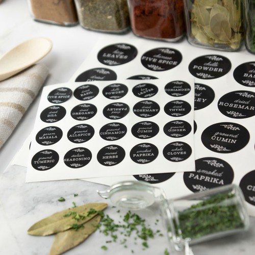 Herbs spices jar labels - spices,
