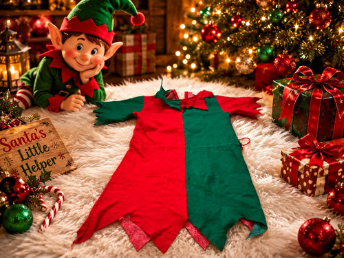 Christmas elf fancy dress - christmas,