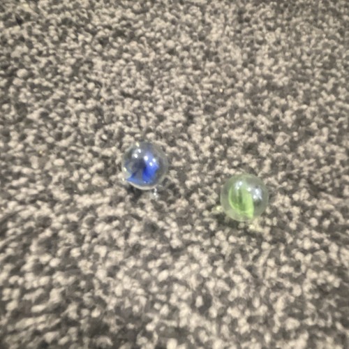 Clear glass blue swirl marble - clear,
