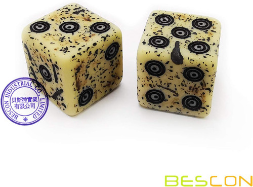 Ancient bone dice - set, 12pcs