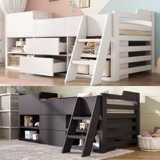 Kids wooden cabin bed - wooden, mid