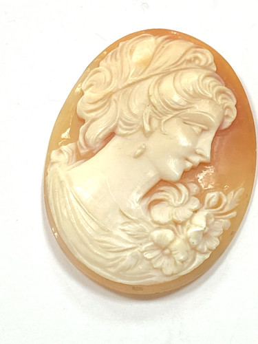 Vintage real cameo shell - real,