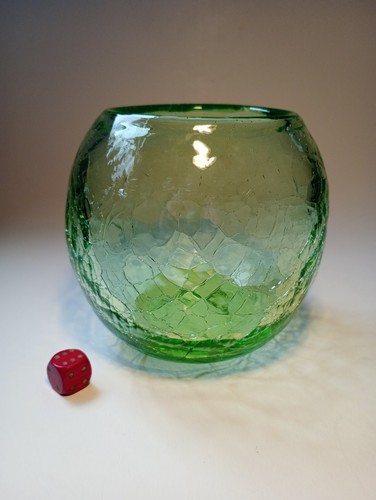 Vintage green crackle glass - vintage,