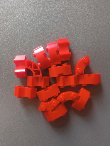 Lego city red curved bricks - city,