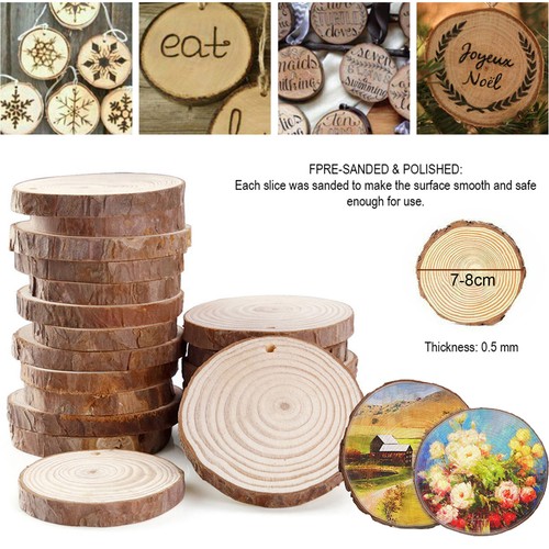 Wooden slices 8cm natural - wooden,