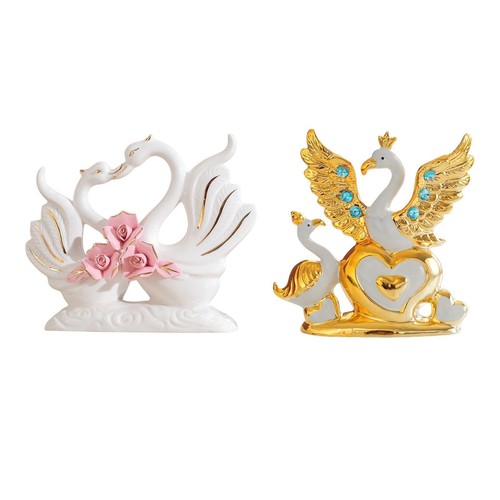 Swan figurines ornament home - ornament,