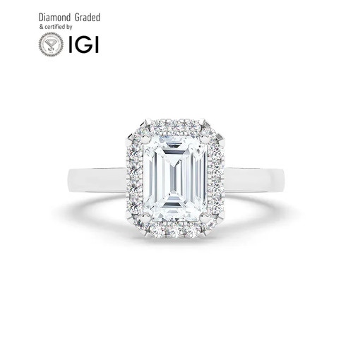 Emerald diamond engagement - emerald,