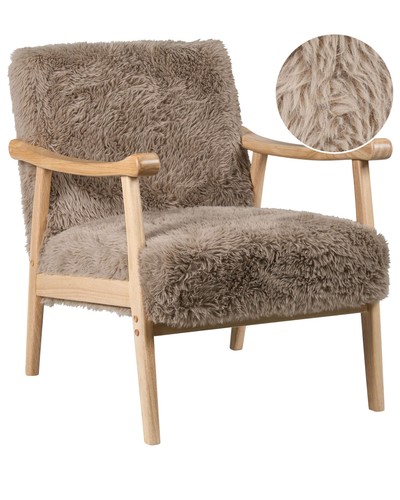 Armchair leknes faux fur - armchair, taupe