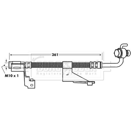 Brake hose for ford - hose, escort