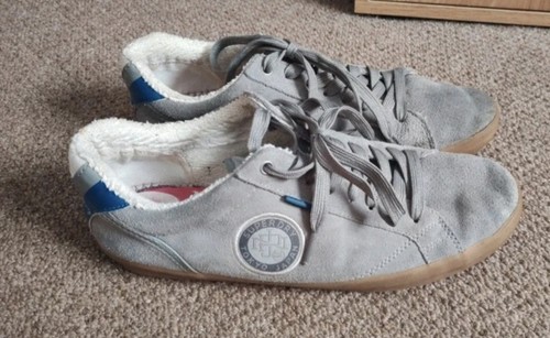 Superdry grey suede trainers - suede,