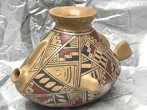 Mata ortiz fish effigy pottery - ortiz,
