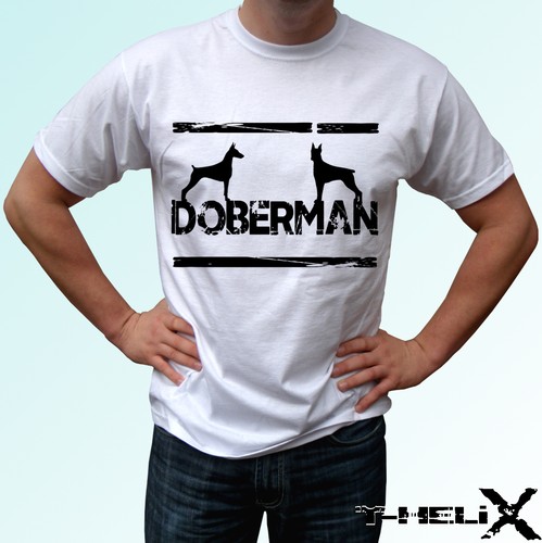 Doberman logo dog t shirt - doberman,