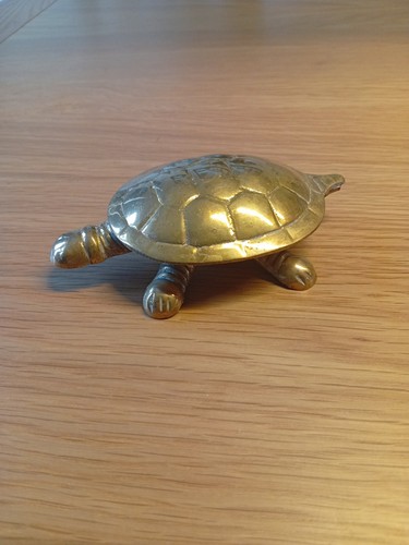 Vintage brass tortoise with - vintage,