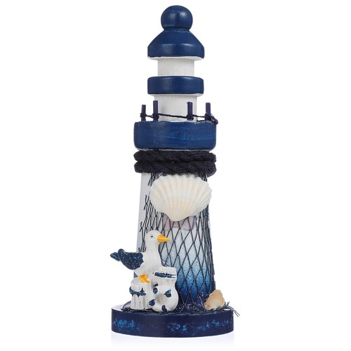 Hand painted wooden - painted, lighthouse