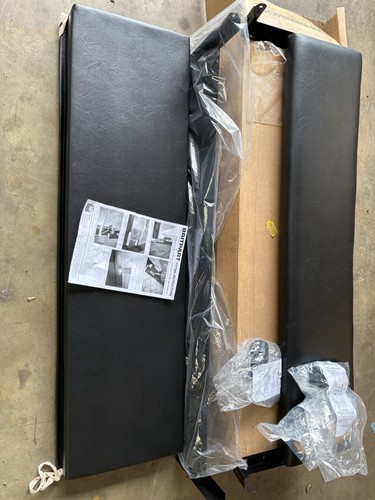 Black vinyl man bench seat - vinyl,