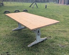 Vintage pine refectory - pine, 6