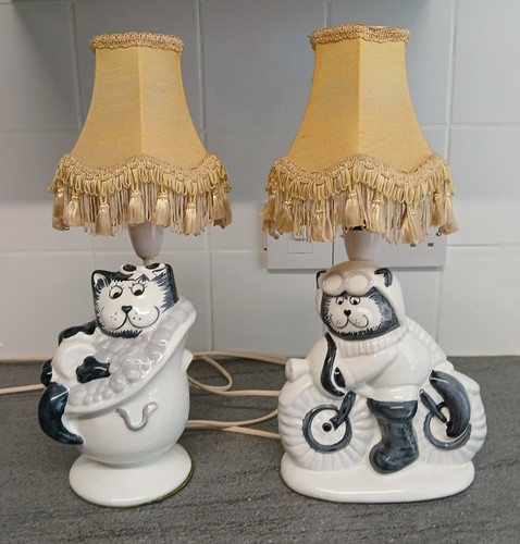Vintage ceramic cat bedside - vintage,