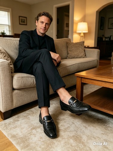 Prada black leather loafers - black,