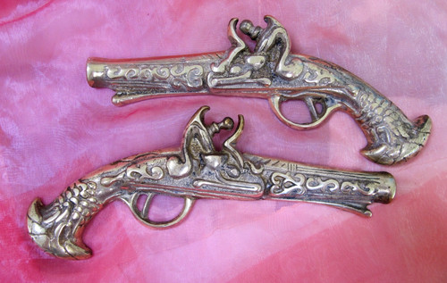 Pair vintage brass wall - brass,