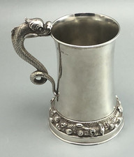 Victorian Nautical Style Silver Pint Mug Hayne London 1855 452g CEZX