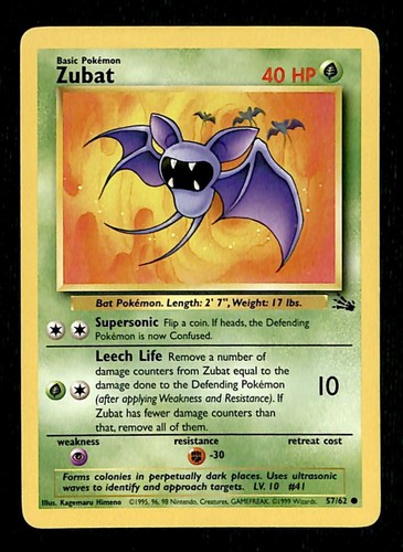 Zubat fossil 62 pokemon - zubat,