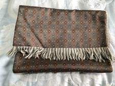 Lochmarl Vintage 1970s Paisley Pattern Pure Wool Scarf Green Soft Scotland