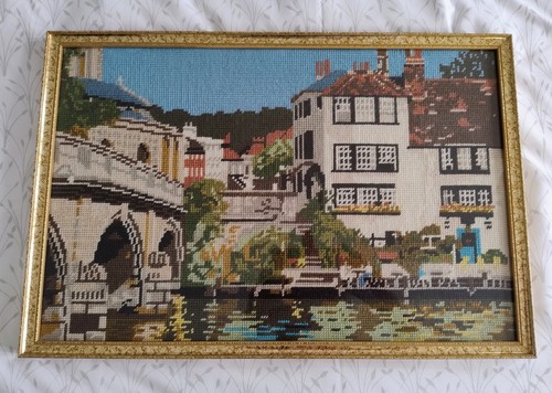 Framed hand stitched - framed, tapestry