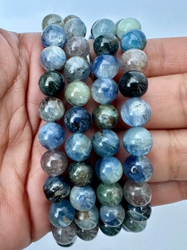 Blue kyanite bead bracelet - blue,