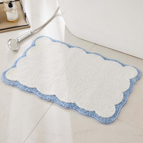 Absorbent bath mat blue - absorbent,