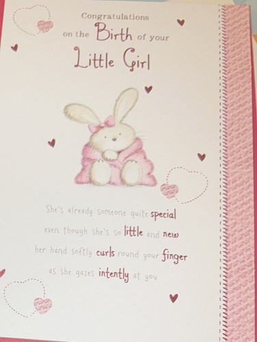 New baby girl - baby, card