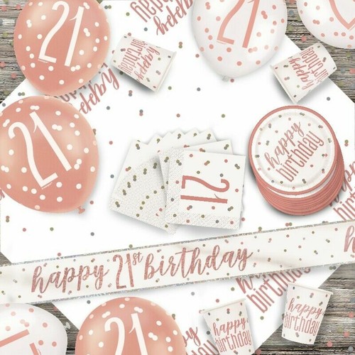 Glitz rose gold 21st - gold, birthday