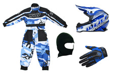 Kids Wulfsport Blue Camo MX