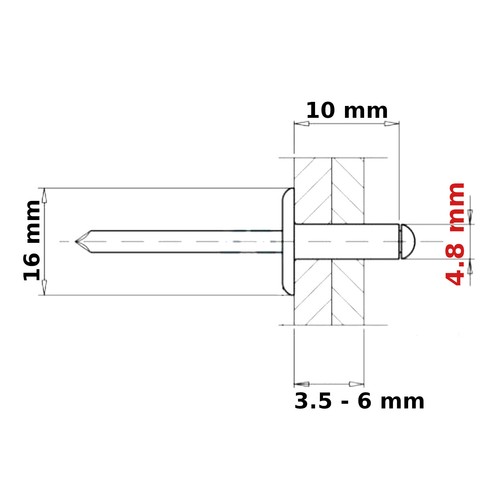 Pop rivets large flange - large,