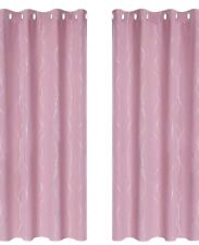 Foil Printed Dot Line Blackout Curtains Thermal Insulated Energy Saving 52"x63" 