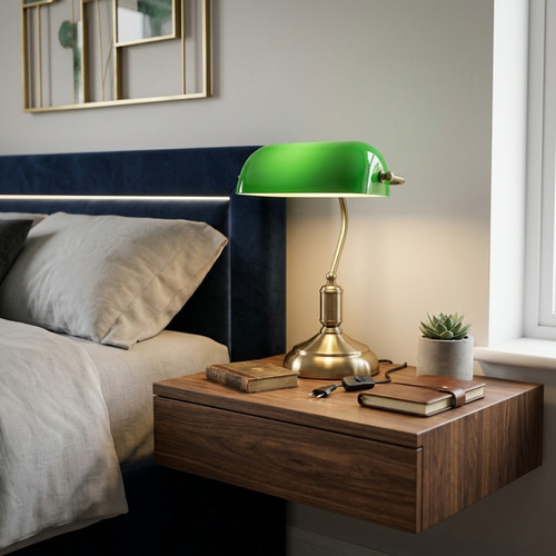 Bankers table lamp vintage - table,