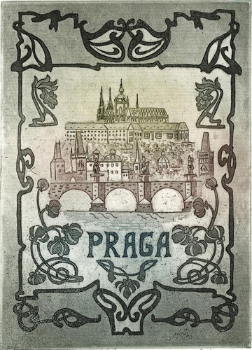 Praga small signed aquatint - small,