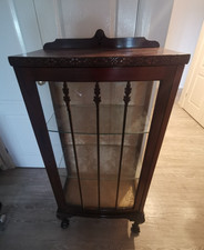 19th CENTURY GLAZED DISPLAY / DRINKS CABINET EDWARDIAN / VICTORIAN VINTAGE RETRO