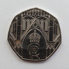 2023 UNCROWNED KING CHARLES III CORONATION 50P PENCE COIN UNCIRCULATED