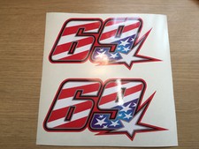 X2 Nicky Hayden Number 69 Sticker / Decal - 185mm x 95mm