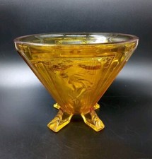 Sowerby 'Mercury' The Winged Messenger Amber Glass Vase With Frog #2566 Vintage 