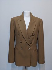 Zara Classic Camel Tan Double Breasted Blazer Jacket Size L