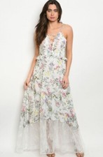 White Floral Lace Maxi Dress