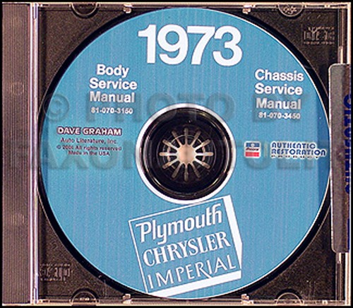 1973 plymouth shop manual - shop, cd