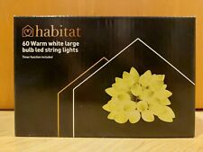 NEW Habitat 60 warm white large bulb LED string lights. Fairy lights/decorative.