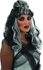 Ladies Halloween Black And White Spider Wig