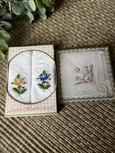 Vintage ladies handkerchiefs - ladies,